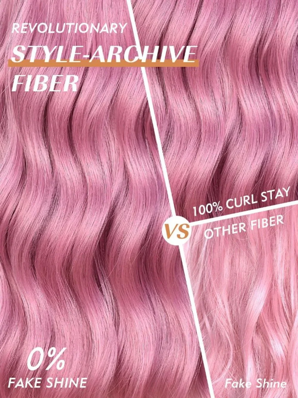 Women's Dirty Pink 14 Inch Natural Synthetic Short Curly Wavy Fiber Wigs